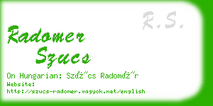 radomer szucs business card